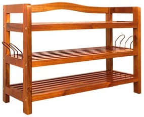 Casaria® Akácfa cipőtartó állvány - 3 szintes