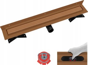 Vogi Premium Duo 80 cm-es Pvd réz fali lefolyó száraz szifonnal