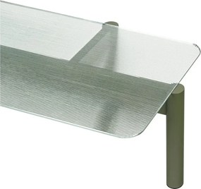 Zöld dohányzóasztal üveg asztallappal 55x105 cm Kob – noo.ma