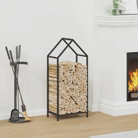 fekete hidegen hengerelt acél tűzifatároló 40x25x90 cm