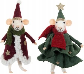 Bomba Karácsonyfa Medál Mikulás Egér 2 db Gyapjú Karácsony