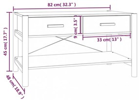 fekete szerelt fa dohányzóasztal 82 x 48 x 45 cm