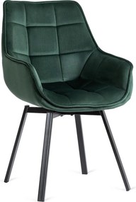 Forgószék zöld bársony kárpittal – LUNA