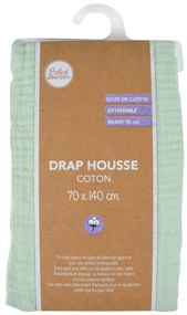 Gumis muszlin gyerek lepedő babaágyhoz 70x140 cm – Bébé Douceur