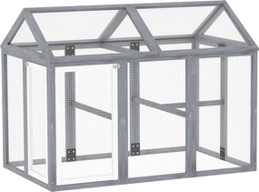 PawHut kültéri csirkekifutó, kb. 1,18 m² (140 x 88,5 x 106 cm), zárható ajtók, tömör fenyőváz, dróthálós kifutó 1–3 tyúknak | Aosom