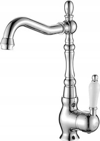 Konyhai Csaptelep Magas Kifolyócső Retro Króm