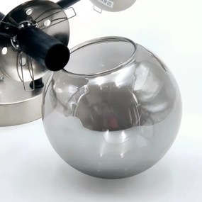 Felületre szerelhető csillár  MALENA 6xE14/5W/230V matt króm/füstös