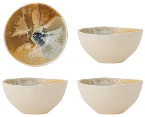 Krémszínű kőedény tálka szett 4 db-os 525 ml Lacey – Bloomingville