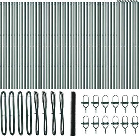 vidaXL Kerítésoszlop Zöld 100 x 1,6 m (50 mm-es háló) Acél és PVC