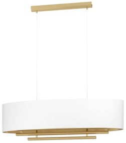 Eglo 390182 - Csillár zsinóron PINETARA 4xE27/40W/230V fehér/arany