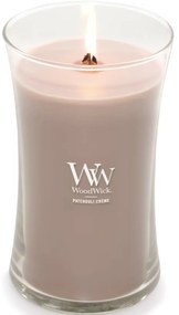 WoodWick Illatosító gyertya nagy váza PatchouliCreme, 609 g