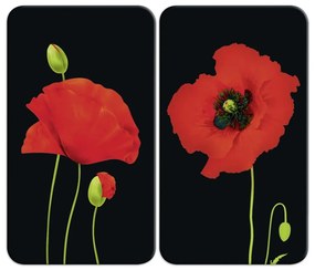 Edzett üveg tűzhely fedőlap szett 2 db-os 52x30 cm Poppy – Maximex