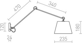 RENDL ASHLEY nástěnná bílá chrom 230V LED E27 15W