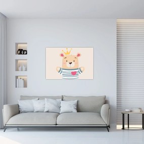 Kép - Teddy maci koronával (90x60 cm)