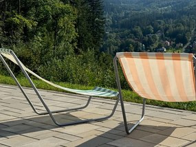 2 db összecsukható tengerparti napozóágy SAND, világoszöld csíkos