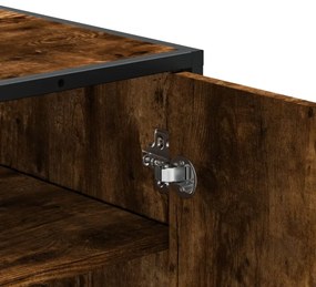 vidaXL füstös tölgy színű szerelt fa és fém cipőszekrény 75x38x97,5 cm