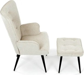 Relaxációs fotel, bézs, bársony kárpit, AK-303 CRM2