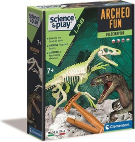 Világító velociraptor Archeo Fun régészeti készlet Clementoni