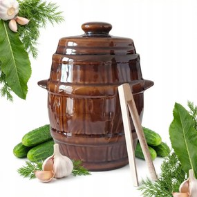 Kőhordó Légmentesen Záródó 5L Barna Káposzta És Uborka Savanyításához