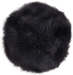 Báránybőr ülőpárna, fekete, 35 cm