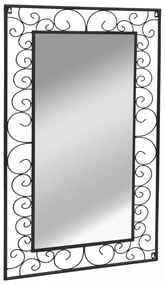 vidaXL fekete téglalap alakú kerti falitükör 60 x 110 cm