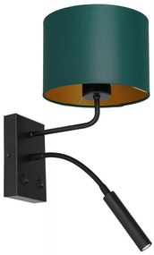 Luminex Fali lámpa ARDEN 1xE27/60W+1xG9/8W/230V zöld/arany LU3544