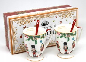 2 db Bögre Kanállal 280 ml Karácsonyi Szett Bögre Karácsony