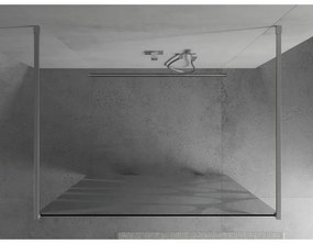 Mexen Kioto, átmenő zuhanyparaván 110 x 200 cm, 8mm átlátszó / fehér üvegminta, 2x króm stabilizáló távtartó, 800-110-002-01-97