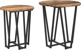 vidaXL Kisasztal készlet 2 pcs Régi fa és fekete