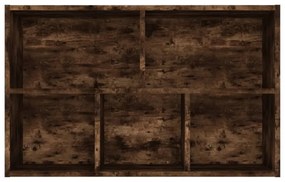 füstös tölgy színű szerelt fa könyv-/tálalószekrény 50x25x80 cm