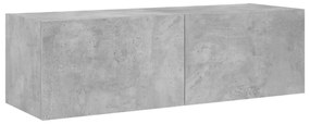 betonszürke fali TV-szekrény LED-világítással 100 x 35 x 31 cm