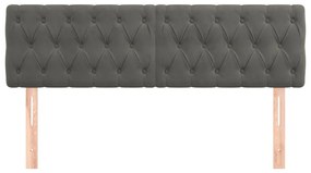2 db sötétszürke bársony fejtámla 72 x 7 x 78/88 cm