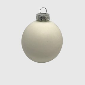 White matt fehér üveg karácsonyi gömb szett 12*6cm