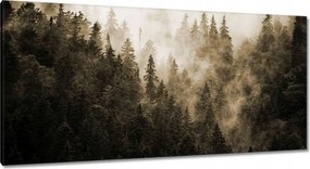 Festmények 115x55 Tájkép Szépia Hegyek Köd