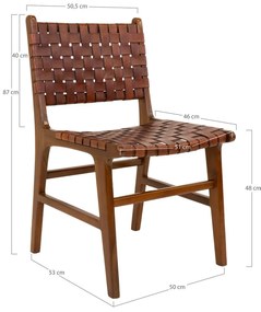 Barna teakfa étkezőszék szett 2 db-os Perugia – House Nordic