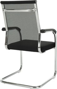 Tárgyalószék, fekete/ezüst, ESIN