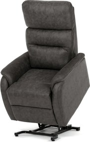 Polohovací křeslo, elektrické kabelové ovládání, černá, látka vintage, TV-L8904 BK3