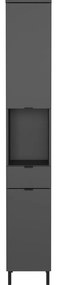 Antracitszürke magas-keskeny fürdőszoba szekrény 30x190 cm Arcena – Germania