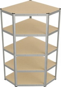 SONGMICS fém sarokpolc, 5 szintes, 875 kg teherbírás, 180 x 90 x 90 cm