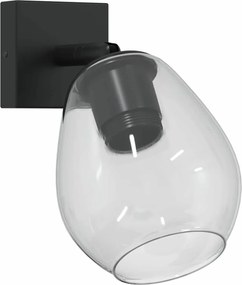 vidaXL Mennyezeti spotlámpa Fekete 13 x 13 x 26 cm Üveg és fém
