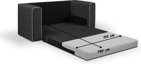 BELLA Kétszemélyes kinyitható kanapé Fehér/fekete