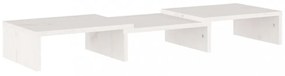 fehér tömör fenyőfa monitorállvány 60 x 24 x 10,5 cm