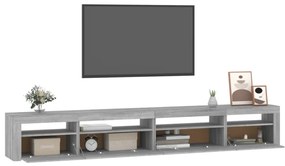 szürke sonoma színű TV-szekrény LED-lámpákkal 270x35x40 cm