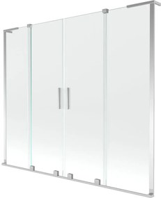 Mexen Velar L Duo, 2 szĂĄrnyas eltolhatĂł kĂĄdparavĂĄn 170 x 150 cm, 8mm ĂĄtlĂĄtszĂł ĂŒveg, krĂłm, 896-170-003-02-01