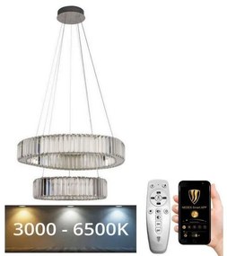 NEDES LED Dimmelhető csillár zsinóron LED/65W/230V 3000-6500K króm + távirányítás ND3547