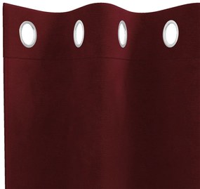 Sötétítőfüggöny 2 db Sötétvörös Bársony