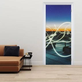 Fotótapéta ajtóra - Kilátás az égre a tetőről (95x205cm)