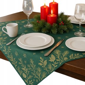 Abrosz Karácsonyi Zöld Arany asztalra 85x85 négyzet karácsony