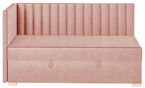 Rózsaszín sarok ágyneműtartós gyerekágy matraccal 90x200 cm Snugi – Ghado