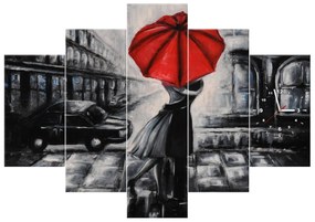 Gario Órás falikép Vörös csók az esoben - 5 részes Méret: 150 x 105 cm